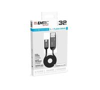Emtec ECMMD32GT753B - Clé USB - 3.1 - Série Dual - Collection GEN.1 T750 B - 32 Go - 2 en 1: OTG Dual USB-A / Micro-usb pour Smartphone et Tablette avec fonction de charge cable de 70cm