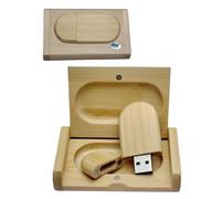Clé USB en Bois 32 Go USB 3.0 avec Boîte en Bois Personnalisable, Pendrive Stockage Données (A)