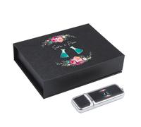 Clé USB en cuir 128 Go avec logo personnalisé gratuit, boîte en papier, clé USB 64 Go, impression couleur, clé USB 32 Go, cadeaux créatifs With white box-H