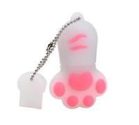 Clé USB en silicone avec pouce en forme de griffe de chat - Cadeau créatif pour amis - Blanc - 32 Go