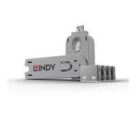 Lindy 40452 bloqueur de port Bloqueur de port + clé USB Type-A Bleu Acrylonitrile-Butadiène-Styrène (ABS) 5 pièce(s)