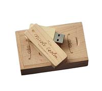 Clé USB gravée personnalisée, Cadeau personnalisé gravé en Bois Massif USB Flash Drive pour Mariage, Remise des diplômes, Anniversaire, fête des pères, fête des mères
