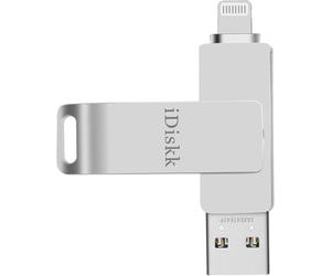 Clé USB iDiskk 128G Lightning pour iPhone, cle USB iphone certifiée MFi pour iPhone, clé USB de Stockage Externe pour iPhone Compatible avec iPad Mac et PC