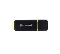 Clé USB Intenso High Speed Line 64Go USB-A 3.2 Gen 1 250Mo/s lecture, 50Mo/s écriture, Boîtier plastique noir/jaune, 57x19x7mm, 6g