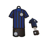Clé USB Inter | 32 Go USB 2.0 | Design Football | Porte-clés intégré | Compatibilité Universelle | Produit Officiel Inter | Lecture 13-15 Mo/s, écriture 6-8 Mo/s, Noir