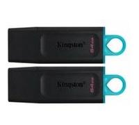 Kingston DataTraveler Exodia DTX/64GB-2P Clé USB 3.2 Gen 1 - avec capuchon de protection et anneaux pour porte-clés de plusieurs couleurs