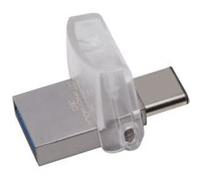 Clé Usb Kingston Technology Datatraveler Microduo 3c 32gb 32go Usb 3.0 (3.1 Gen 1) Type-a/type-c Argent Lecteur Usb Flash G