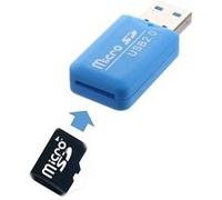Clé USB 2.0 Lecteur Adaptateur Micro Carte SD - Bleu