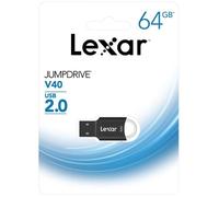 Clé USB - LEXAR - JumpDrive V40 - 64Go - USB 2.0 - Noir
