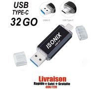 Clé USB - NOIR - 32 Go - Type C - Micro USB - USB 3.0