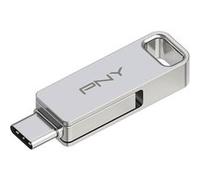 Clé USB OTG 2 en 1 USB-A 3.2/USB-C Duo Link 256GB PNY Argent G