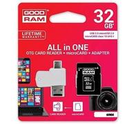GoodRAM Carte microSDHC M1A4-0320R12 32 Go Classe 10 avec adaptateur et lecteur de carte