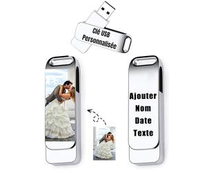 Clé USB Personnalisée - Cle USB avec Gravez Vos Textes - Transfert De Ficher Rapide - USB 2.0 Drive Clef USB, 32Go/64Go/128Go (C-64Go)