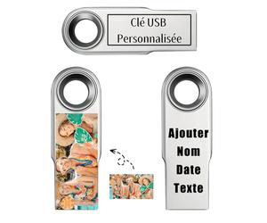 Clé USB Personnalisée - Cle USB avec Gravez Vos Textes - Transfert De Ficher Rapide - USB 2.0 Drive Clef USB, 32Go/64Go/128Go (B-128Go)