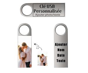 Clé USB Personnalisée - Cle USB avec Gravez Vos Textes - Transfert De Ficher Rapide - USB 2.0 Drive Clef USB, 32Go/64Go/128Go (A-128Go)