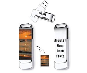 Clé USB Personnalisée - Cle USB avec Gravez Vos Textes - Transfert De Ficher Rapide - USB 2.0 Drive Clef USB, 32Go/64Go/128Go (C-128Go)