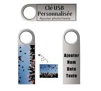 Clé USB Personnalisée - Generic, 32Go/64Go/128Go - USB 2.0 - Transfert Rapide - Gravez Vos Textes