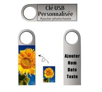 Clé USB Personnalisée - Generic, 64Go, USB 2.0 Drive, Clef USB, Transfert Rapide, Gravez Vos Textes