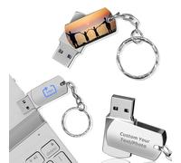 Clé USB Personnalisée Mini Clé USB 2.0, Clef USB 32GO /64GO / 128GO, Gravure de Textes/Logo, Impression de Photos, Grande Capacité, Lecture Rapide et Forte Compatibilité (#A05)