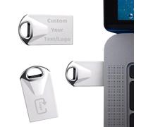 Clé USB Personnalisée Mini Clé USB 2.0, Clef USB 32GO /64GO / 128GO, Gravure de Textes/Logo, Impression de Photos, Grande Capacité, Lecture Rapide et Forte Compatibilité (#A09)