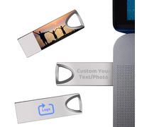 Clé USB Personnalisée Mini Clé USB 2.0, Clef USB 32GO /64GO / 128GO, Gravure de Textes/Logo, Impression de Photos, Grande Capacité, Lecture Rapide et Forte Compatibilité (#A07)