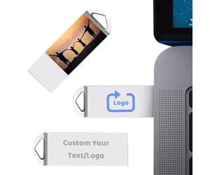 Clé USB Personnalisée Mini Clé USB 2.0, Clef USB 32GO /64GO / 128GO, Gravure de Textes/Logo, Impression de Photos, Grande Capacité, Lecture Rapide et Forte Compatibilité (#A10)