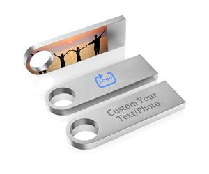 Clé USB Personnalisée Mini Clé USB 2.0, Clef USB 32GO /64GO / 128GO, Gravure de Textes/Logo, Impression de Photos, Grande Capacité, Lecture Rapide et Forte Compatibilité (#A01)