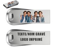 Clé USB Personnalisée - Texte Nom Gravé & Photo Logo Imprimé, Cle USB 32Go / 64Go / 128Go, Mini Clé USB 2.0, Lecture Rapide et Forte Compatibilité, 9 Styles au Choix (Style 9, 64.0, GB)