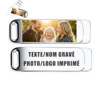Clé USB Personnalisée - Texte Nom Gravé & Photo Logo Imprimé, Cle USB 32Go / 64Go / 128Go, Mini Clé USB 2.0, Lecture Rapide et Forte Compatibilité, 9 Styles au Choix (Style 3, 64.0, GB)