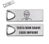 Clé USB Personnalisée - Texte Nom Gravé & Photo Logo Imprimé, Cle USB 32Go / 64Go / 128Go, Mini Clé USB 2.0, Lecture Rapide et Forte Compatibilité, 9 Styles au Choix (Style 6, 32.0, GB)