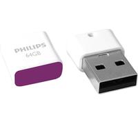 Clé USB Philips 64GB Pico, USB 2.0, couleur : violet