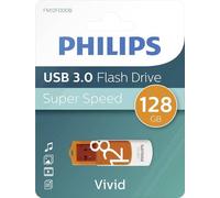 Clé USB Philips Vivid 3.0 128 Go Blanc et orange