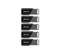 Clé USB PNY Attaché X 32 Go USB 3.2 Lot de 5 jusqu'à 130 Mo/s Noir et gris
