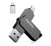 Clé USB pour iPhone 256 Go MFi Certified 3 en 1 Stylo USB 3.0 Lightning Clé USB C Photostick Pen Drive Pennettaper iPhone/iPad/iOS/Android/Mac/PC - Mémoire externe en aluminium (Noir)