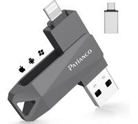 Cle USB pour iPhone,Apple MFI Certifié Cle USB Stockage 256Go USB 3.0 Transfert Grande Vitesse Clé USB Photostick pour Lightning,iPad,Type C-iPhone,Smartphone,PC(256Go,Noir).[G856]