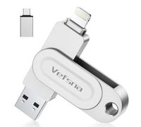 Cle USB pour iPhone, Vefsna Clé USB C 256 Go Apple Certifié Lightning Clef USB 3.0 Photo Stick Stockage Externe pour iPad Mac iOS OTG Android Mobile PC avec MFI Lightning, USB 3.0, Type C 3 in 1