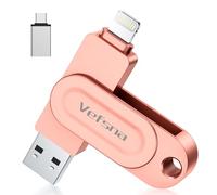 Cle USB pour iPhone, Vefsna Clé USB C 512 Go Apple Certifié Lightning Clef USB 3.0 Photo Stick Stockage Externe pour iPad Mac iOS OTG Android Mobile PC avec MFI Lightning, USB 3.0, Type C 3 in 1
