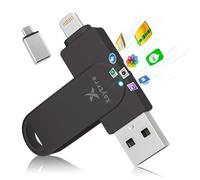 Cle USB pour iPhone,Xaytrre Clé USB C 512 Go,Certifiée MFi Apple Lightning,Mémoire Externe 3.0, Flash Drive,Photo Stick pour iPhone,iPad,Smartphone,Mac,Android,PC(Noir)
