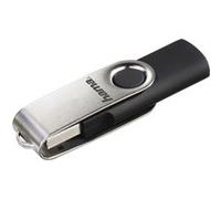 Hama Clé USB Rotate 8 GB, 10 MB/s, avec accroche porte-clés, flashpen, emballage fin Noir/Argent