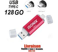 Clé USB - ROUGE - 128 Go - Type C - OTG - USB 3.0