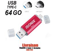 Clé USB - ROUGE - 64 Go - Type C - OTG - USB 3.0