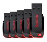 Clé USB - SANDISK - Cruzer Blade - 16 Go - Paquet de 5 - USB 2.0