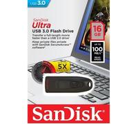 Clé USB - SanDisk - Ultra - 16 Go - USB 3.0 - Vitesse de lecture 100 Mo/s