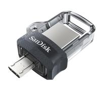Clé USB SanDisk Ultra Dual Drive m3.0 - 64 Go - Connecteur USB Type-A et micro-USB - Gris