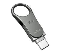 Clé USB - SILICON POWER - Mobile C80 - 128 Go - USB 3.0 - USB type C - Titane