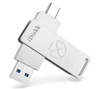 Clé USB SSD iDiskk 256 Go, SSD jusqu'à 500 Mo/s, clé USB SSD USB-C et Gen 2 USB3.2 pour iPhone15 téléphone Android Type-C, iPad USB-C, Ordinateur Portable/Mac et Tablette