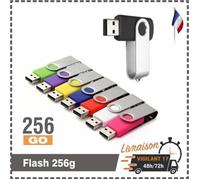Clé USB - TEMPSA - 256 Go - USB 3.0 - Rotatif - Noir