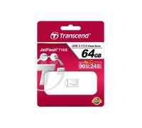 Clé USB TRANSCEND JETFLASH 710 - 64 Go - USB 3.1 - Placage Argent
