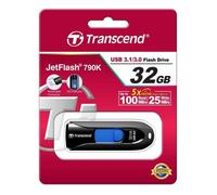Transcend JetFlash 790 32GB lecteur USB flash 32 Go USB Type-A 3.2 Gen 1 (3.1 Gen 1) Noir, Bleu