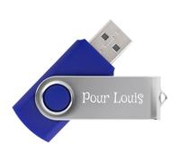 Clé USB Twister 16Go de Couleur Bleu - Clef USB avec Personnalisation de Votre Texte Gravé - Stockage Sécurisé avec Cette Clef USB